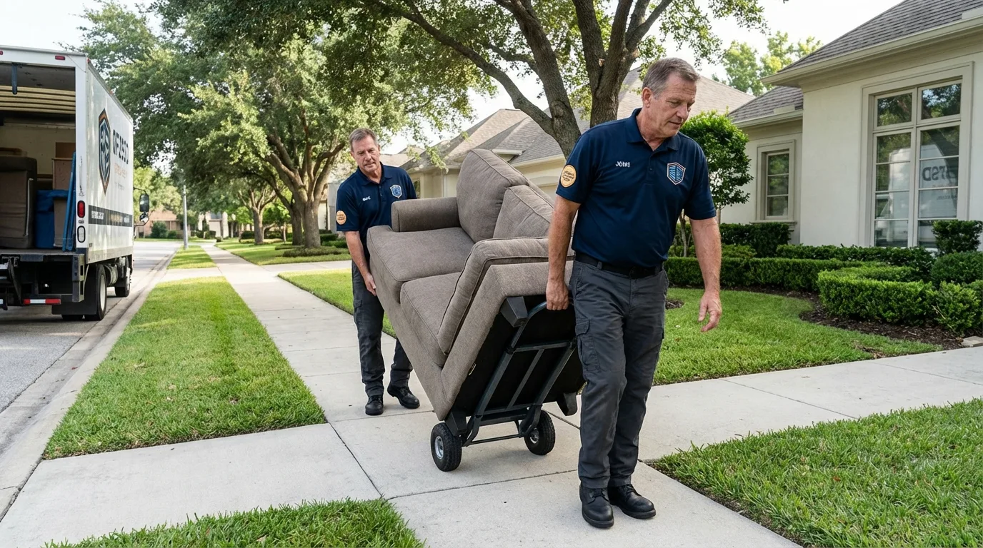 Local residential moving crew loading furniture in Wayne, WV